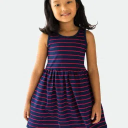 Campana Kids Navy Striped Dress-picture-37