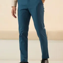 Andamen Blue Slim Fit Trousers-image-87