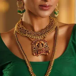 Jaypore Gold Brass Matinee Necklace-picture-20