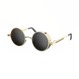 Being Better Unisex Black Lens & Gold-Toned Round Sunglasses with-picture-27
