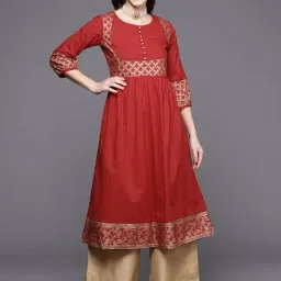 KSUT Maroon Cotton Printed A Line Kurta-picture-47