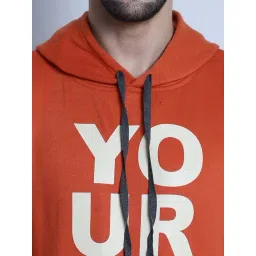 Vimal Jonney Rust Regular Fit Printed Hooded Sweatshirt image 4