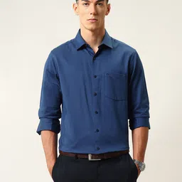 Arrow Men Slim Fit Solid Spread Collar Pure Cotton Formal Shirt-image-7