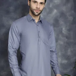 Jompers Men Solid Daily Cotton Straight Kurta image 3