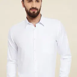 Hancock White Solid Slim Fit Formal Shirt-image-36