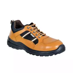 Coffer Safety Steel Toe Safety Shoes Low Ankle PU Sole Single Density Tan Grain Leather Size UK 5, 1264-image-65
