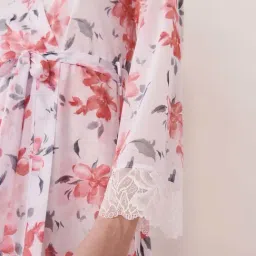 La Vie En Rose White Printed Robe image 5