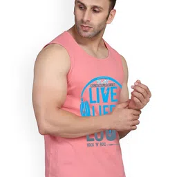 SLOWLORIS Pack Of 2 Printed Inner Vest VSL26 CMB(CHS MAROON)(LOUD PEACH)-MAROON PEACH image 2