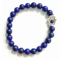 Divine souvenirs Unisex Lapis Lazuli Beaded Elasticated Bracelet-picture-29