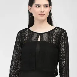 Eavan Black Self Design Top-picture-192