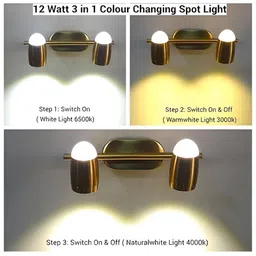 FILLISKA Gold-Toned & White Aluminium Abstract Shaped Shaped Wall Lamp image 2