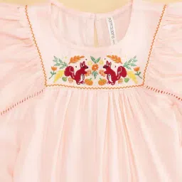 Pantaloons Junior Peach Embroidered Top image 2