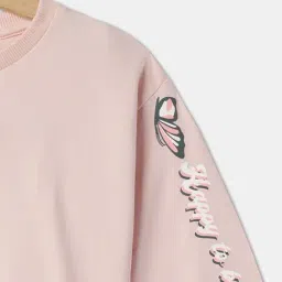 R&B Kids Blush Pink Embellished Regular Fit Sweatshirt image 3
