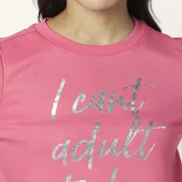People by Pantaloons Pink Printed Sweatshirt image 5