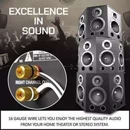 FEDUS 16 Gauge/AWG Oxygen-Free Copper 2 Conductors Audio Speaker Wire Black & White 3 m image 3