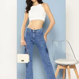 CORSICA Women Slim Fit Mid-Rise Light Fade Stretchable Jeans image 4