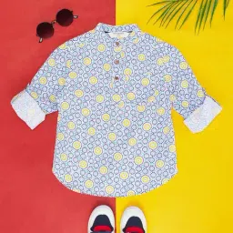 Pantaloons Junior Blue Cotton Printed Full Sleeves Shirt-image-45