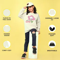 NUSYL Girls Printed Round Neck Long Sleeves Sweatshirt image 2