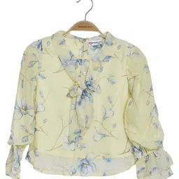 Peppermint Girls Floral Printed Tie-Up Neck Top-image-75