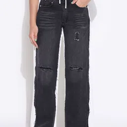 SHOWOFF Women Comfort Jogger Slash Knee Light Fade Acid Wash Stretchable Jeans-image-38