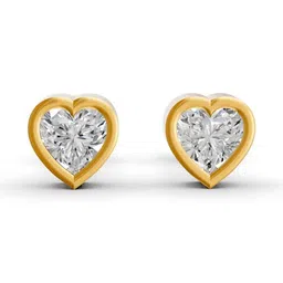 Forever Jewels Women Moissanite Yellow Gold Plated Prong Stud Earrings-image-14