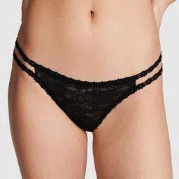 Victoria's Secret PINK Women Self Design Low Rise Strappy Thong Briefs-image-68