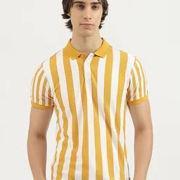 United Colors of Benetton Men Striped Polo Collar Pure Cotton T-shirt-picture-31