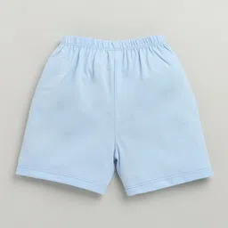 BUMZEE Cotton Pack Of 3 Cat & Palm Tree Printed Shorts - Sky Blue & Yellow image 4