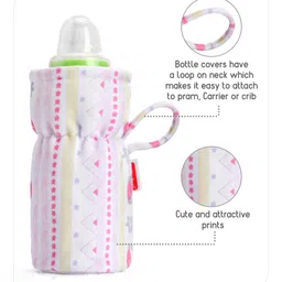 Babyhug Feeding Bottle Cover Bear Print  Pack of 2 Multicolour - Fits Upto 330 ml Each image 4