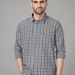Monterrey SF Men Smart Slim Fit Checked Spread Collar Cotton Casual Shirt-picture-34