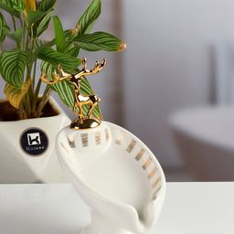 Kookee White Abstract Ceramic Soap Dish-picture-8