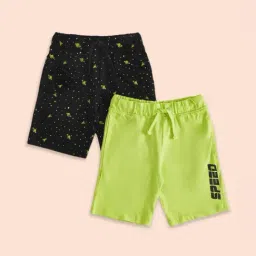 Pantaloons Junior Green & Black Cotton Printed Shorts (Pack of 2)-picture-43