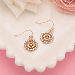 Accessorize London Starburst Golden Alloy Drop Earrings-picture-2