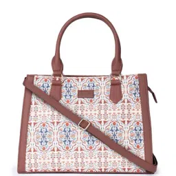 ZOUK Agra Floral Classic White Printed Medium Handbag-picture-19