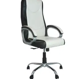 Modern India Seating High Back Manager Chair Black & White Mi8 image 5