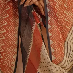 Jaypore Beige Kota Printed Bagru Dupatta image 5