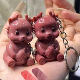 Adbeni Set Of 2 Keychain Cute Glossy Lip Gloss- 5 ml Each- Pink 03- Coffee Brown 06-picture-34