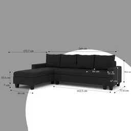 Westido Black 5-Seater Sofa image 5