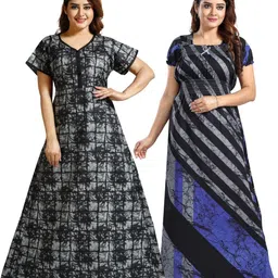 Inner Beats Pack Of 2 Cotton Blend Nightdress-picture-27
