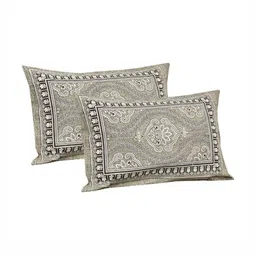 Lali Prints Grey & White Ethnic Printed 210 TC Cotton King Bedsheet Set 2.36 m x 2.75 m image 5