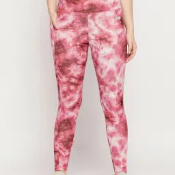 Clovia Maroon Tie - Dye Active Tights-picture-41