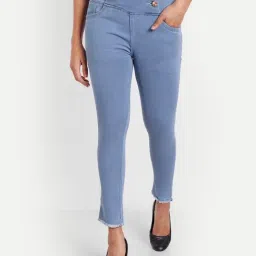 Angelfab Sky Blue Cotton Skinny Fit High Rise Jeans-picture-20