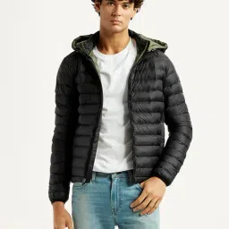 Levi's Black Slim Fit Quilted Hooded Jacket image 4