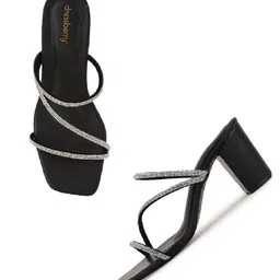 DressBerry Textured Party Block Sandals image 3