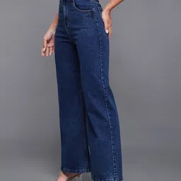 Miss Chase Women High-Rise Wide Leg Heavy Fade Stretchable Jean image 3