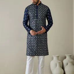 Anouk Men Embroidered Thread Work Kurta image 1
