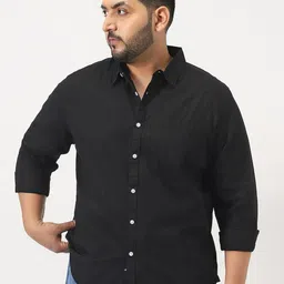 Urbano Plus Men Spread Collar Pure Cotton Regular Fit Casual Slub Shirt-picture-13