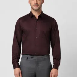Peter England Brown Cotton Slim Fit Shirt-picture-24