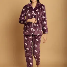 TAG 7 Purple Printed Woolen Shirt With Pyjamas-picture-10