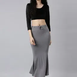 TWIN BIRDS Green & Grey Plain Saree Shapewear - Pack Of 2 image 4